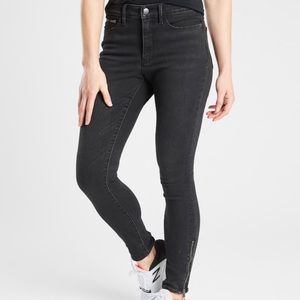 ATHLETA Sculptek Ultra Skinny Zip Jean Carbon Wash